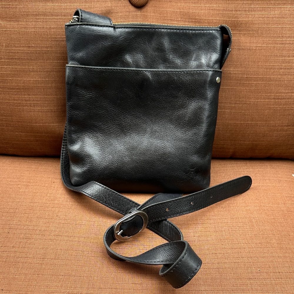Patricia Nash, Black Leather Crossbody Bag